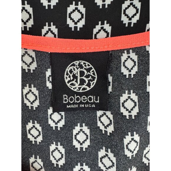 Bobeau Black White Print Cold Shoulder Tunic Top‎ Shirt Blouse Size M Nordstrom - Picture 5 of 8